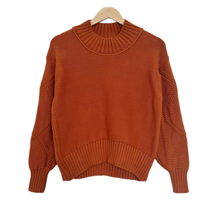 Everlane Rust Orange Crewneck Knit Sweater